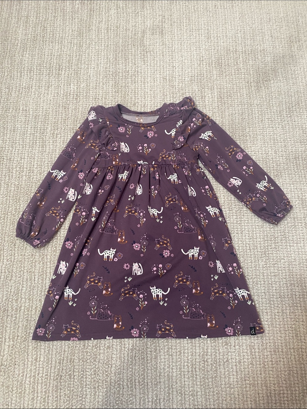 deux par deux Purple Animal & Floral Print Dress